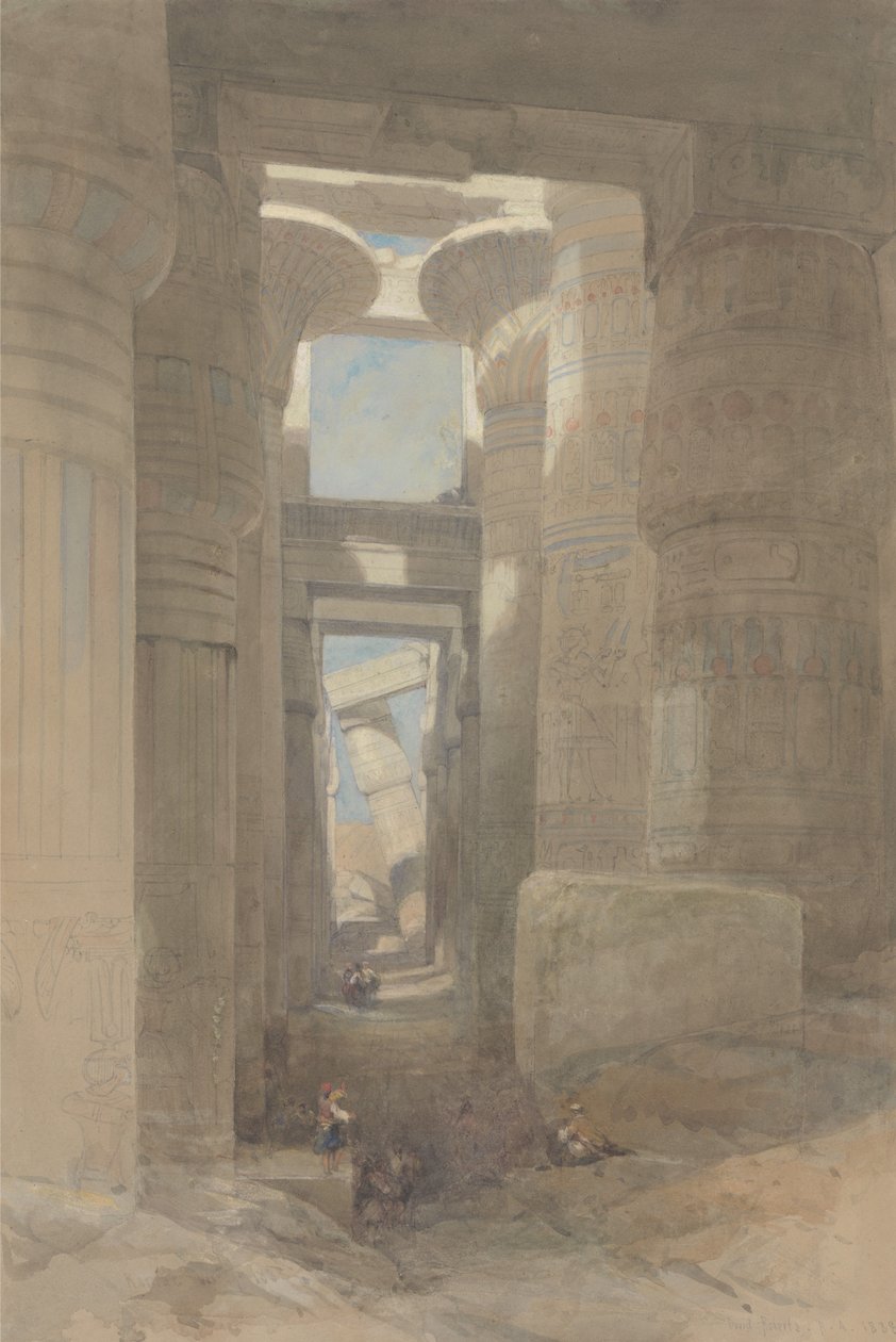 O Grande Templo de Amon em Karnak, o Salão Hipostilo de David Roberts