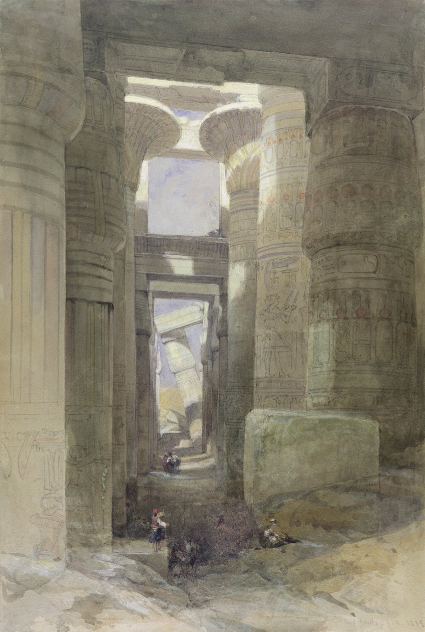 O Grande Templo de Amon Karnak, o Salão Hipostilo de David Roberts