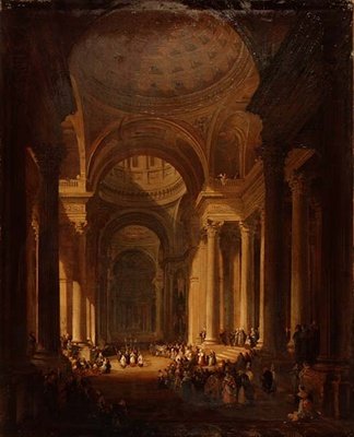 O Interior da Catedral de St. Genevieve, Paris de David Roberts