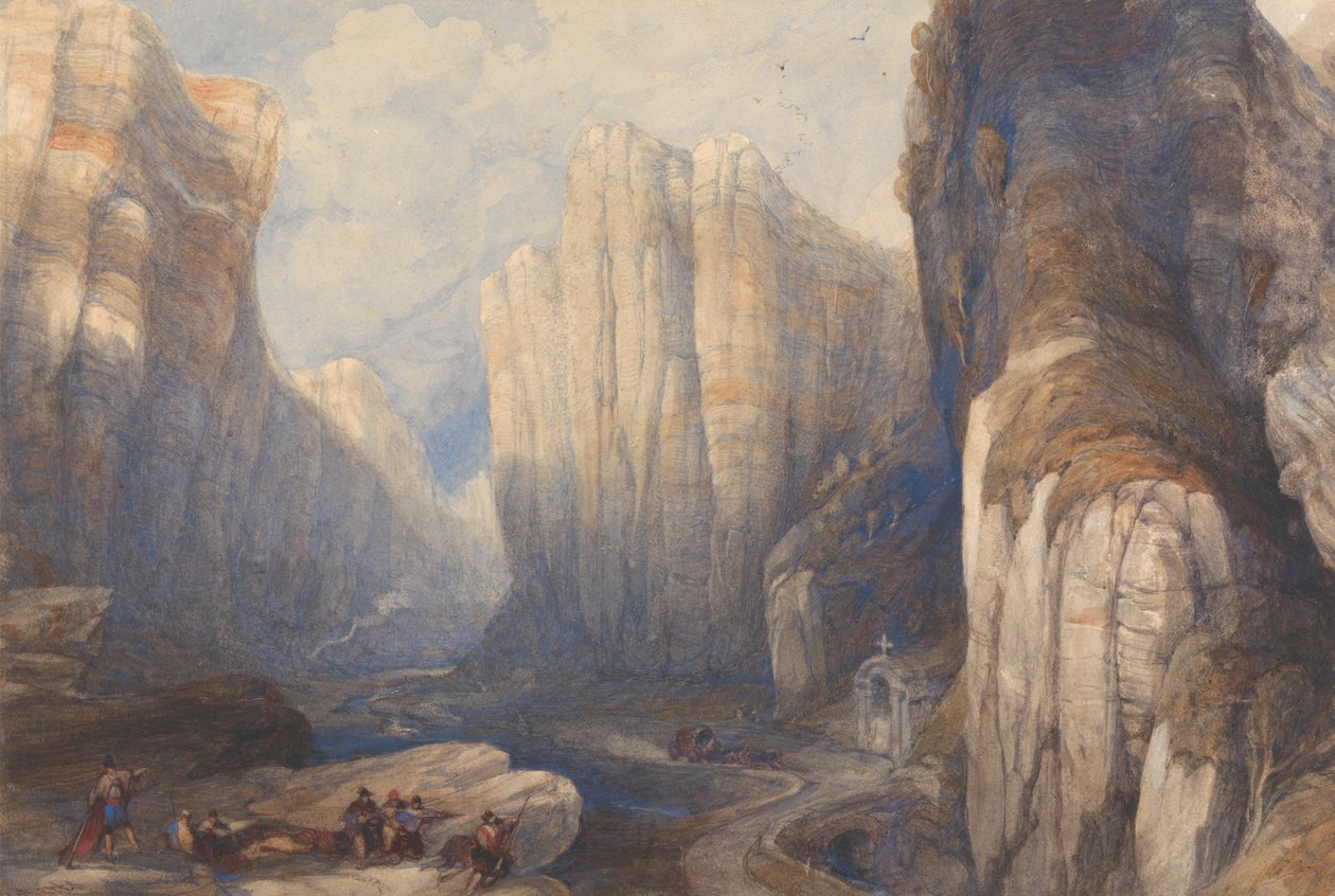 A Passagem de Pancorbo, nos Pirenéus de David Roberts