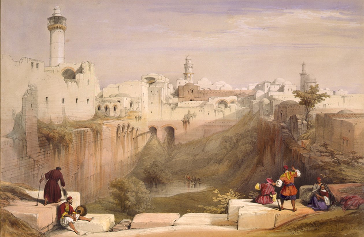A piscina de Bethesda, Jerusalém de David Roberts