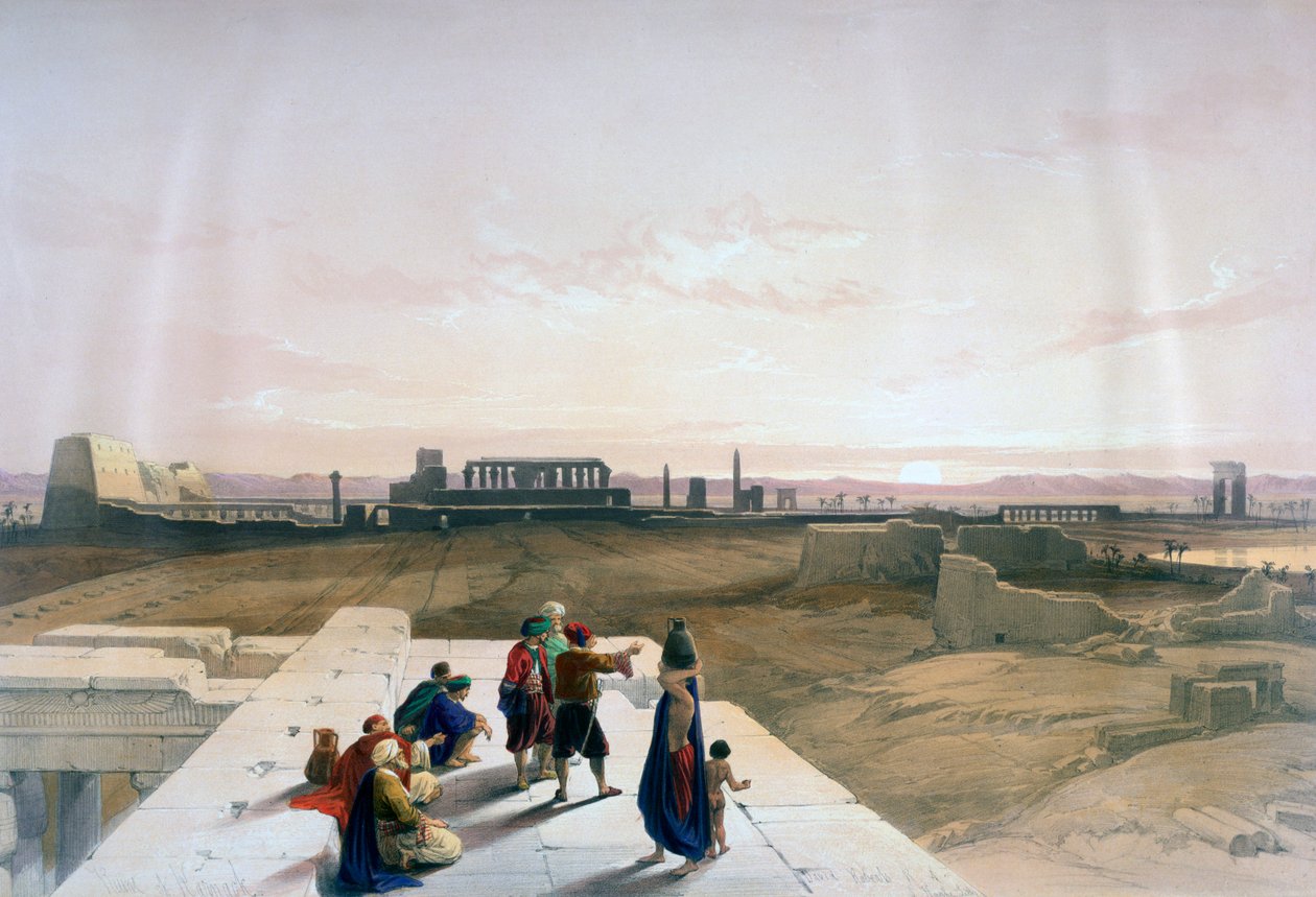 As ruínas de Karnak do oeste, século XIX de David Roberts