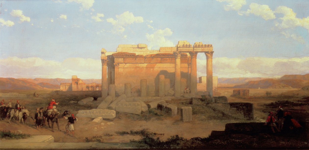 As ruínas do templo menor em Baalbeck de David Roberts