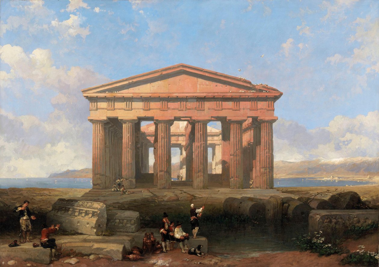 O Templo de Neptuno em Paestum de David Roberts