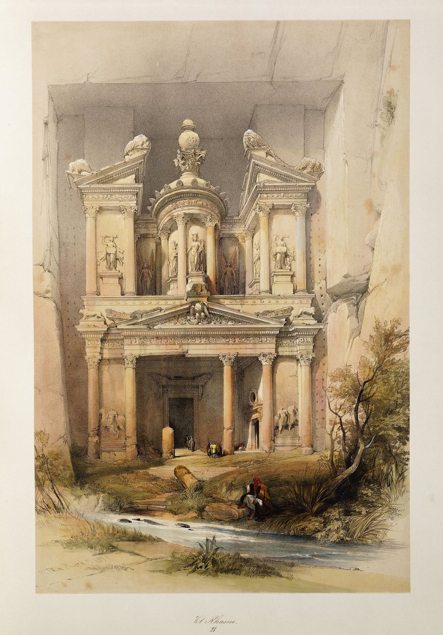 O Tesouro - El Khasne, da série "Terra Santa", 1842-1849 de David Roberts