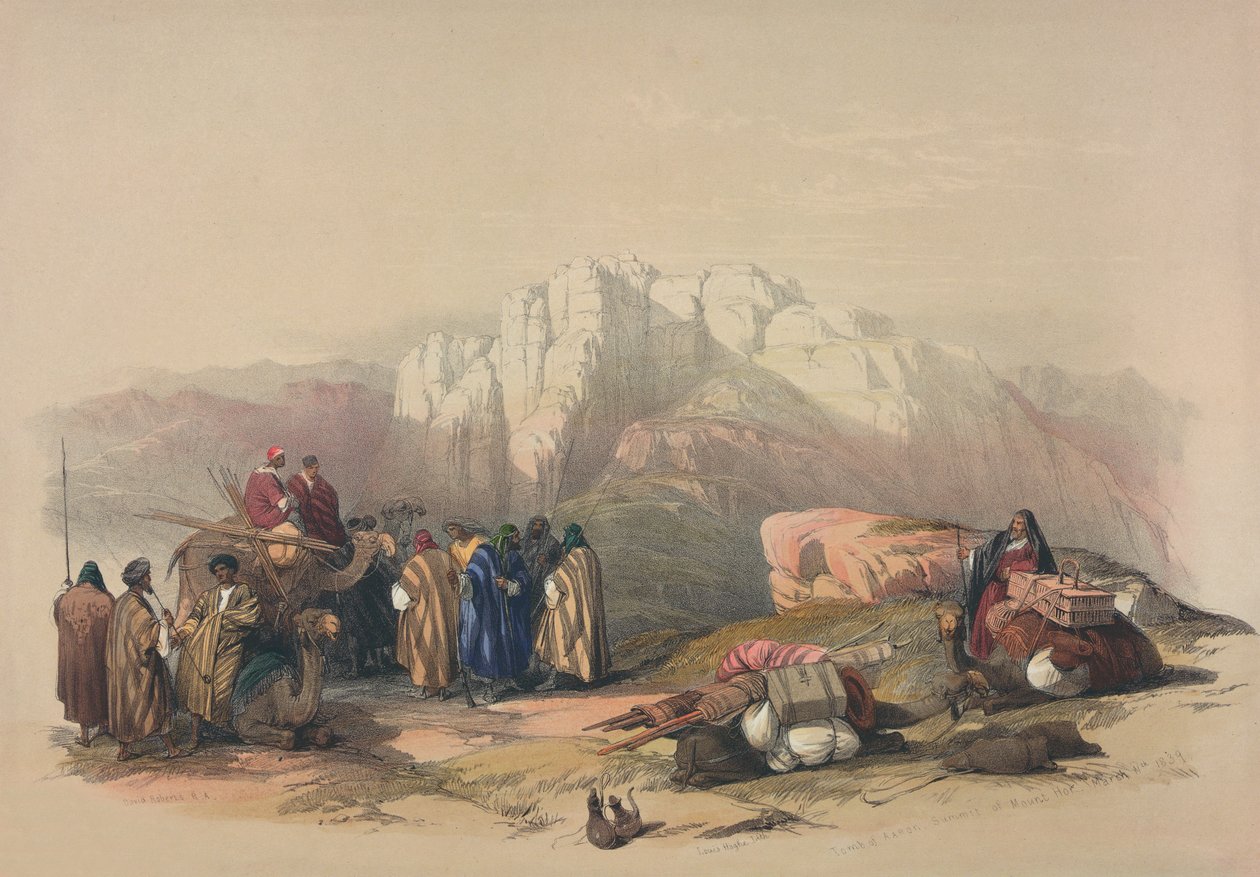 Túmulo de Arão, da "Terra Santa", gravado por Louis Haghe (1806-1885) de David Roberts