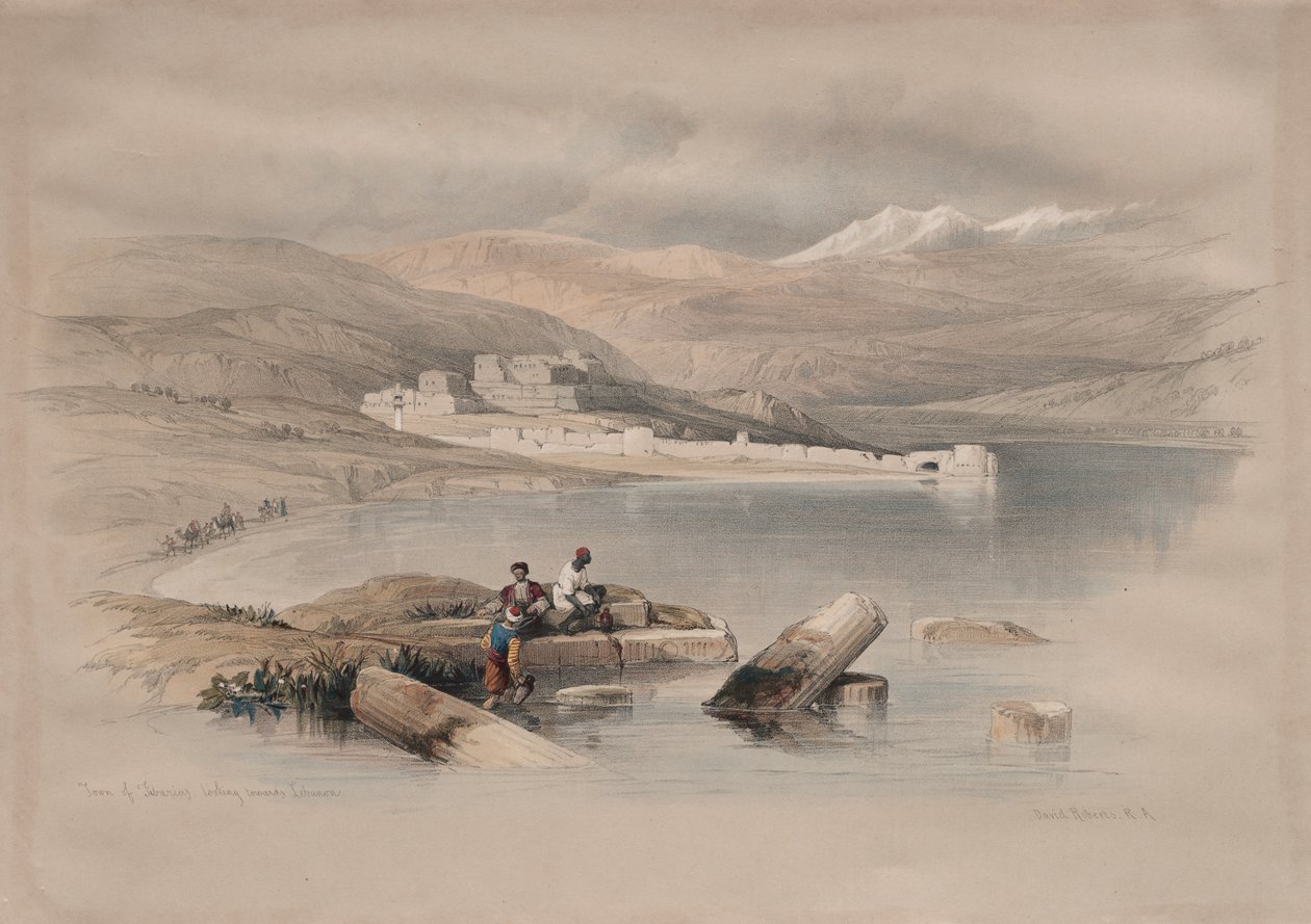 Cidade de Tiberíades olhando para o Líbano de David Roberts