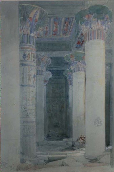 Debaixo do Grande Pórtico, Philae de David Roberts