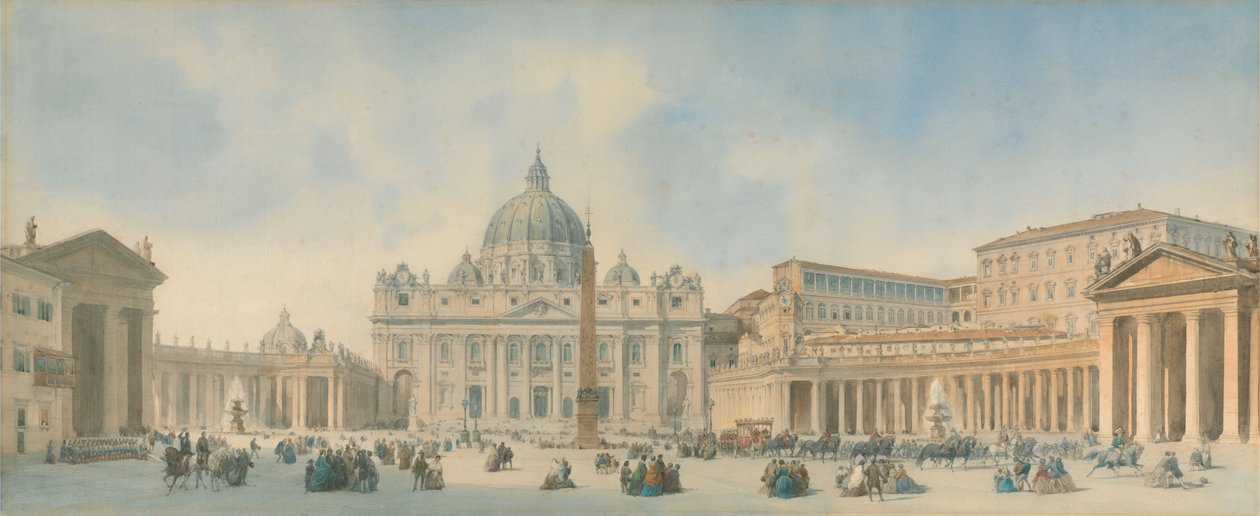 Vista da Basílica de São Pedro, em Roma de David Roberts