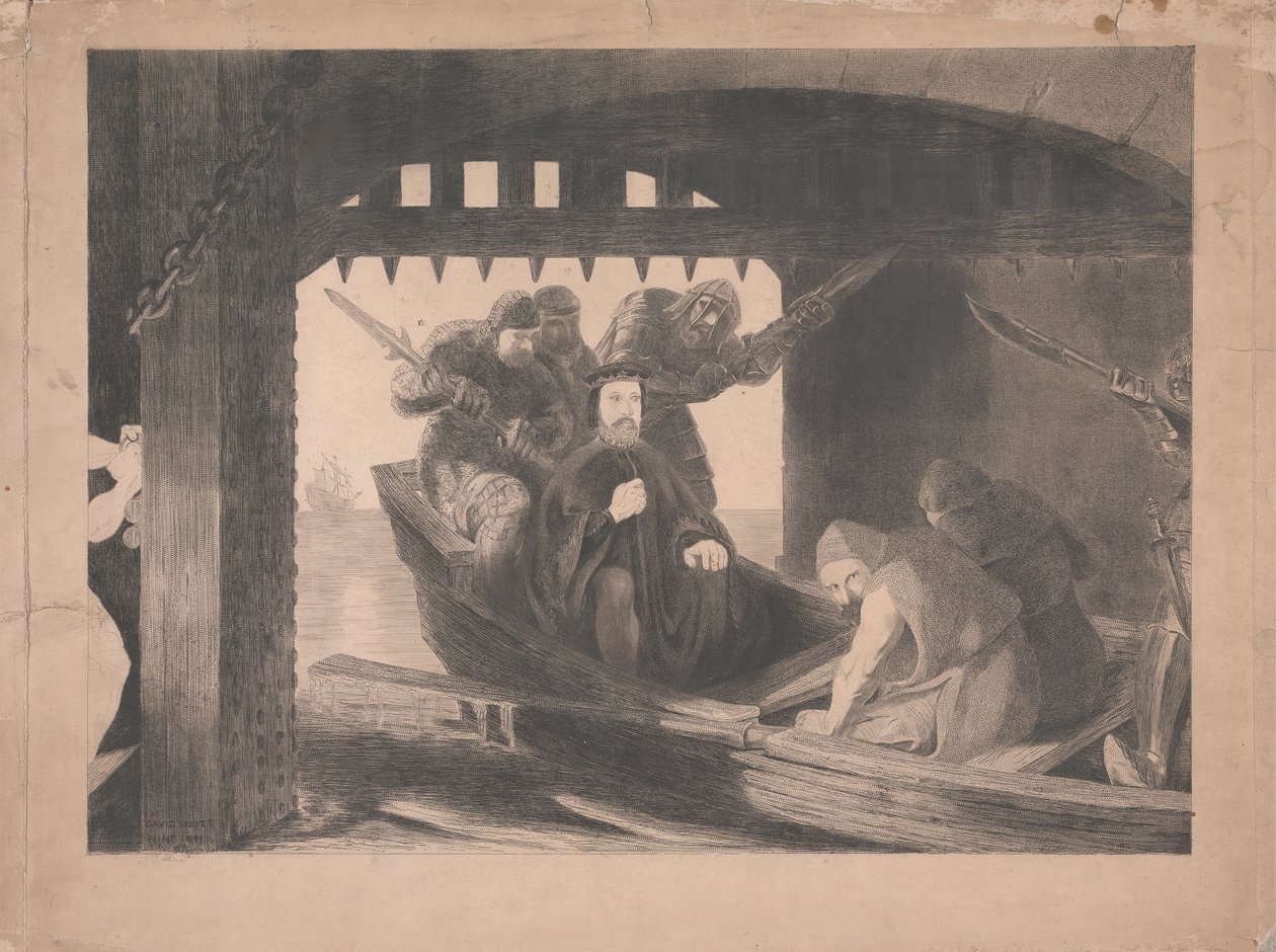 Duque de Gloucester levado para a Porta de Água de Calais, 1380 de David Scott