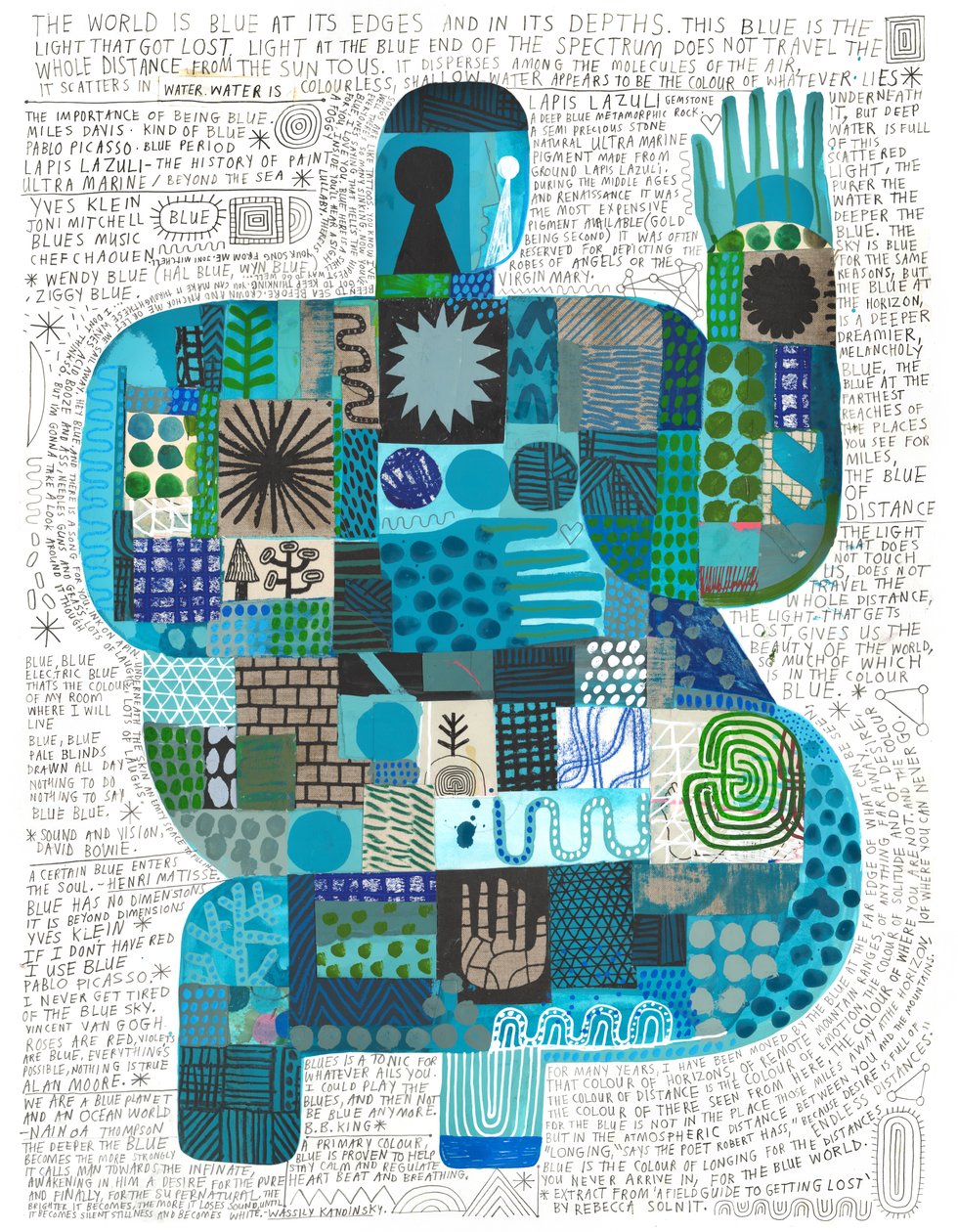 Blue At Its Edges, 2023 (acrílico e lápis sobre papel) de David Shillinglaw