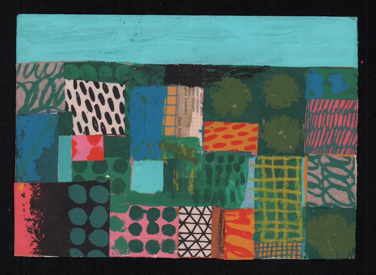 Estudo de campo, 2023 (pintura e colagem) de David Shillinglaw