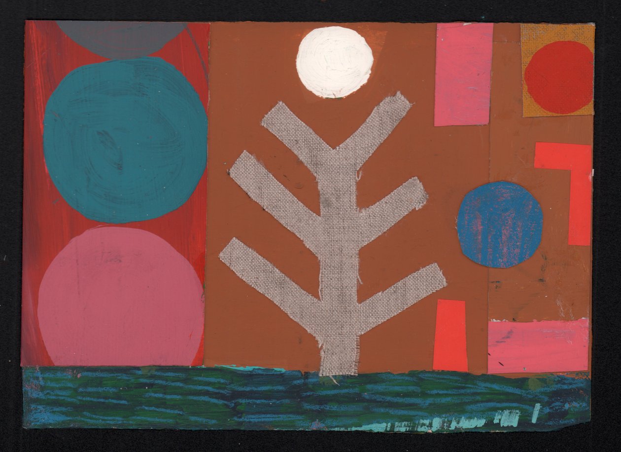 Lua Cheia Mostarda, 2023 (pintura e colagem) de David Shillinglaw