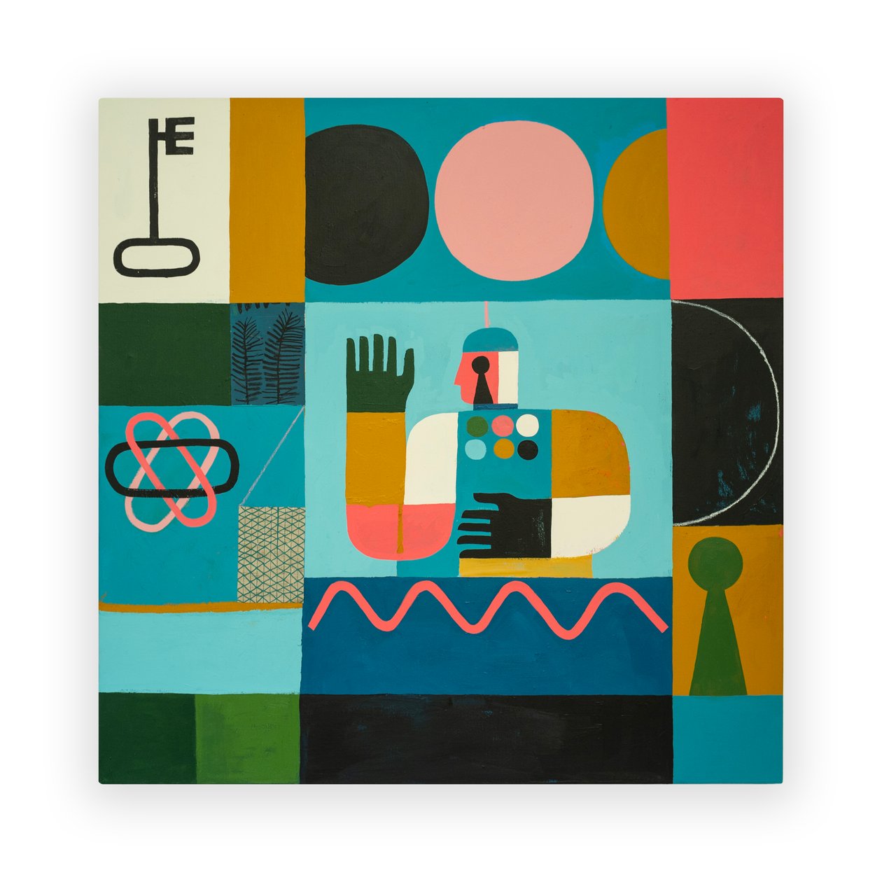 Luna Waves, 2023 (pintura e colagem sobre tela) de David Shillinglaw