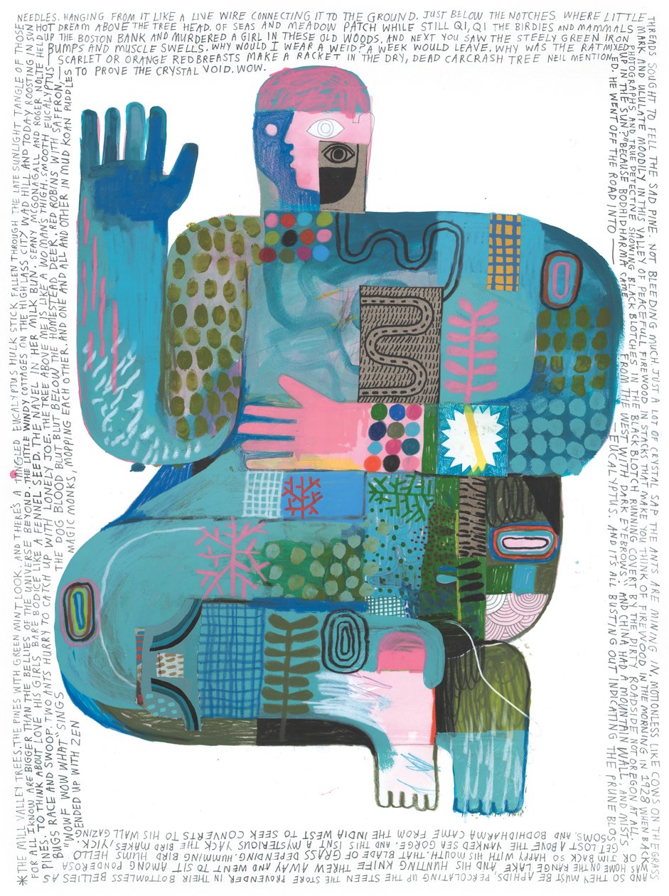 Sounds Of The Universe, 2023 (acrílico e lápis sobre papel) de David Shillinglaw
