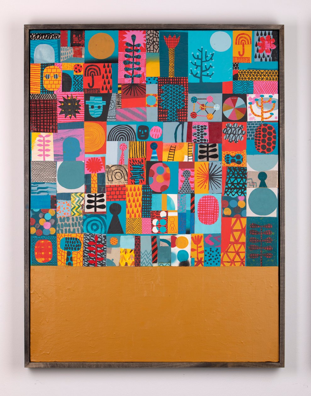 The Overwhelming Om, 2020 (pintura e colagem sobre tela) de David Shillinglaw