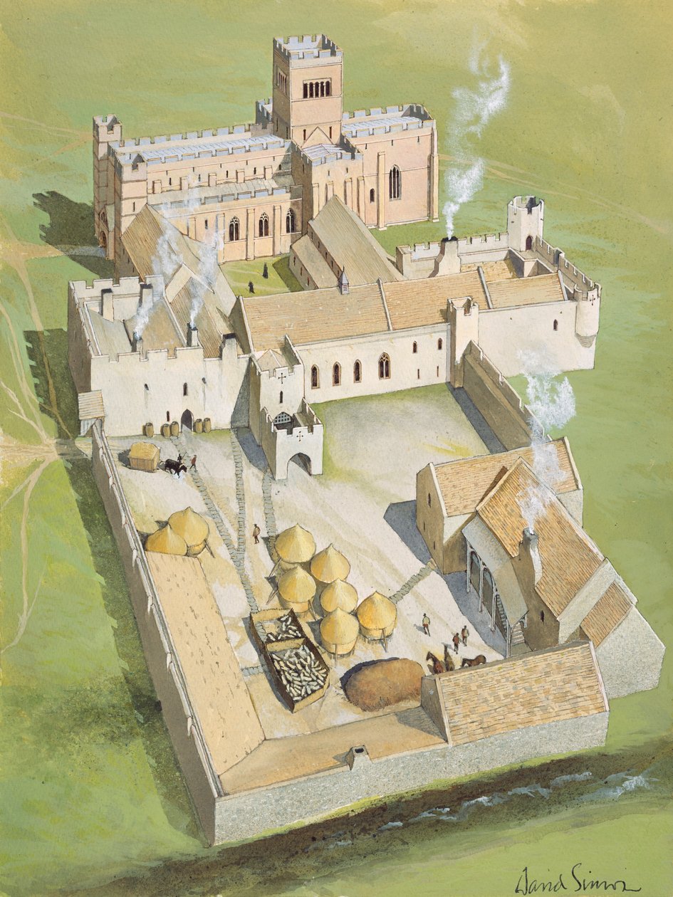 Lindisfarne Priory, Ilha Sagrada, Northumberland de David Simon