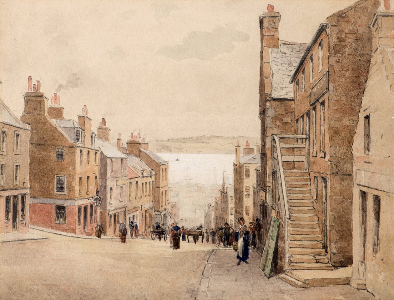 Hilltown de Ann Street, Dundee Looking South (aguarela) de David Small