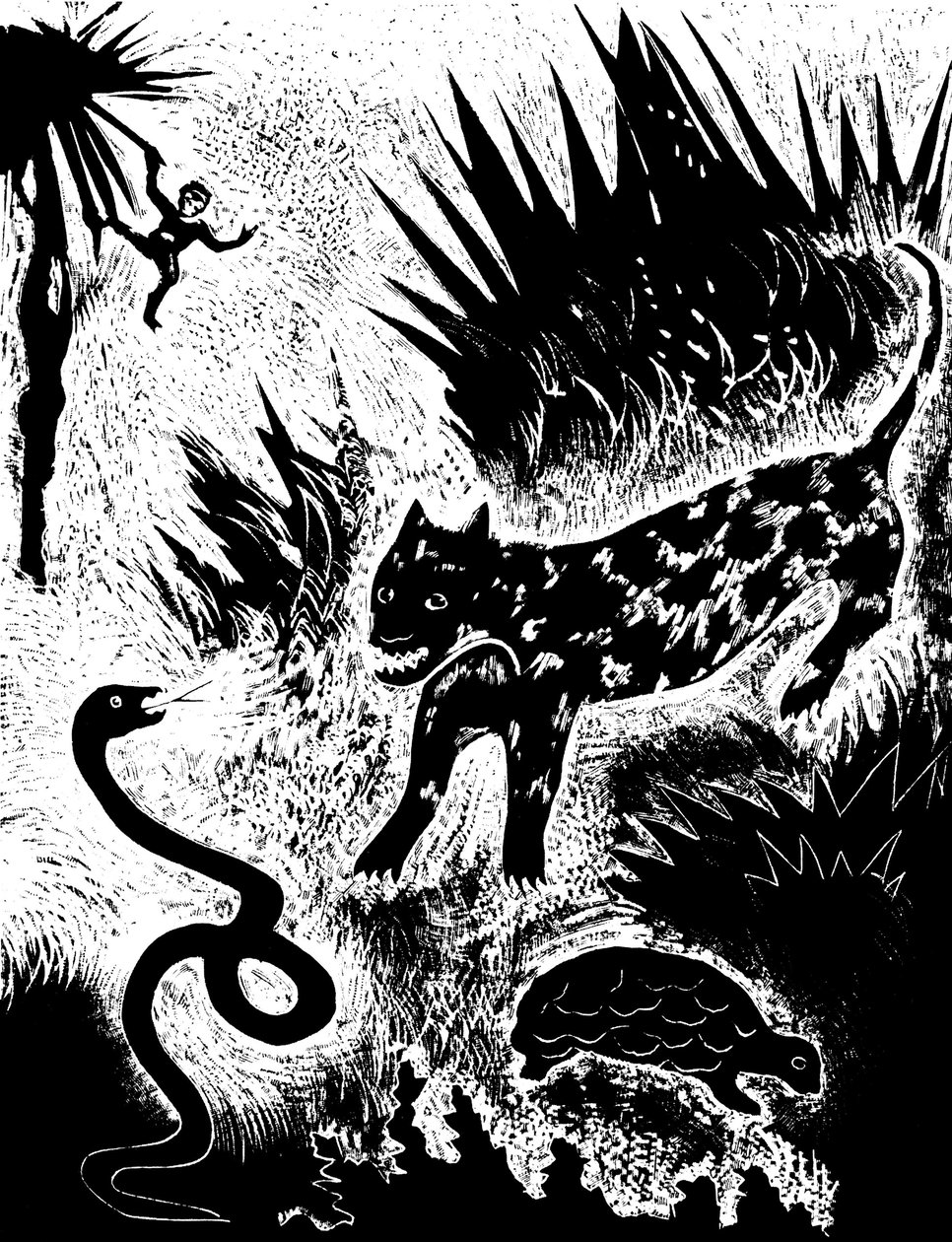 Ilustração do livro Just so stories..., de Rudyard Kipling, 1931. de David Sterenberg
