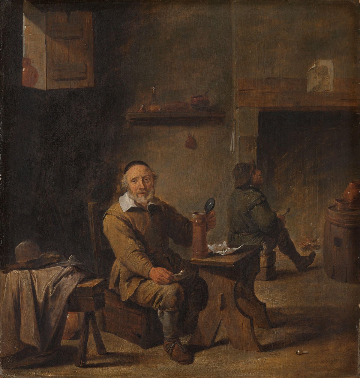 Homem idoso sentado numa taberna de David Teniers (II) (after)