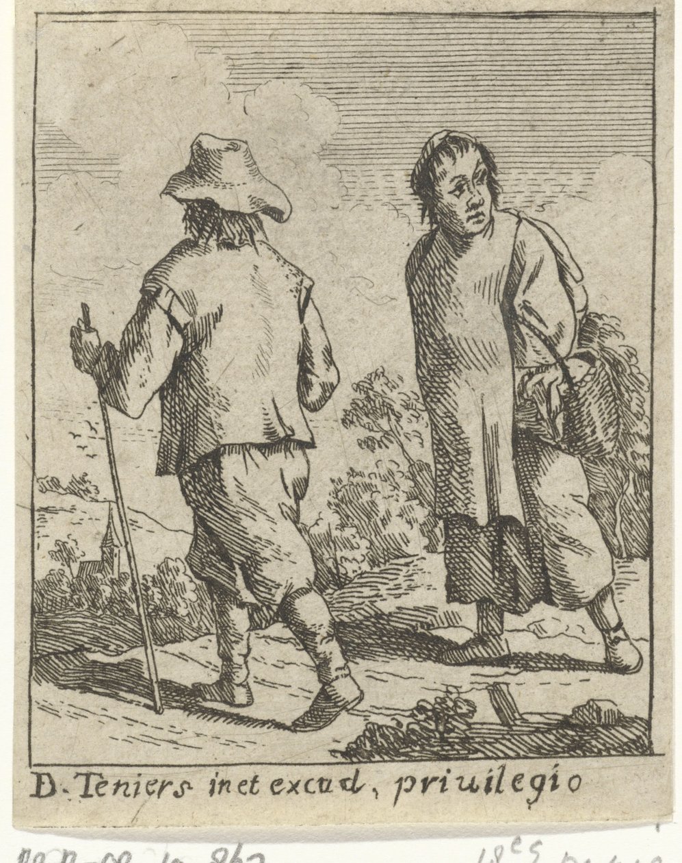 Um casal de agricultores na estrada de David Teniers (II)