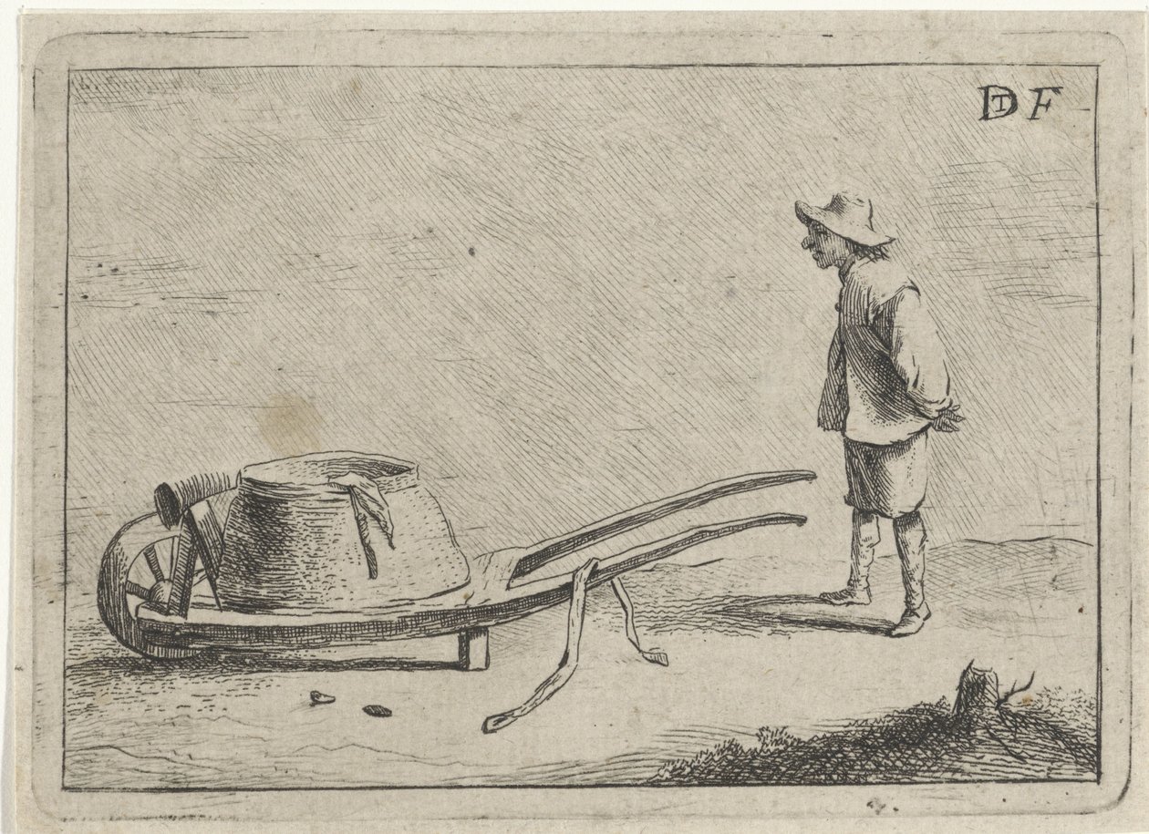 Homem em um carrinho de mão de David Teniers (II)