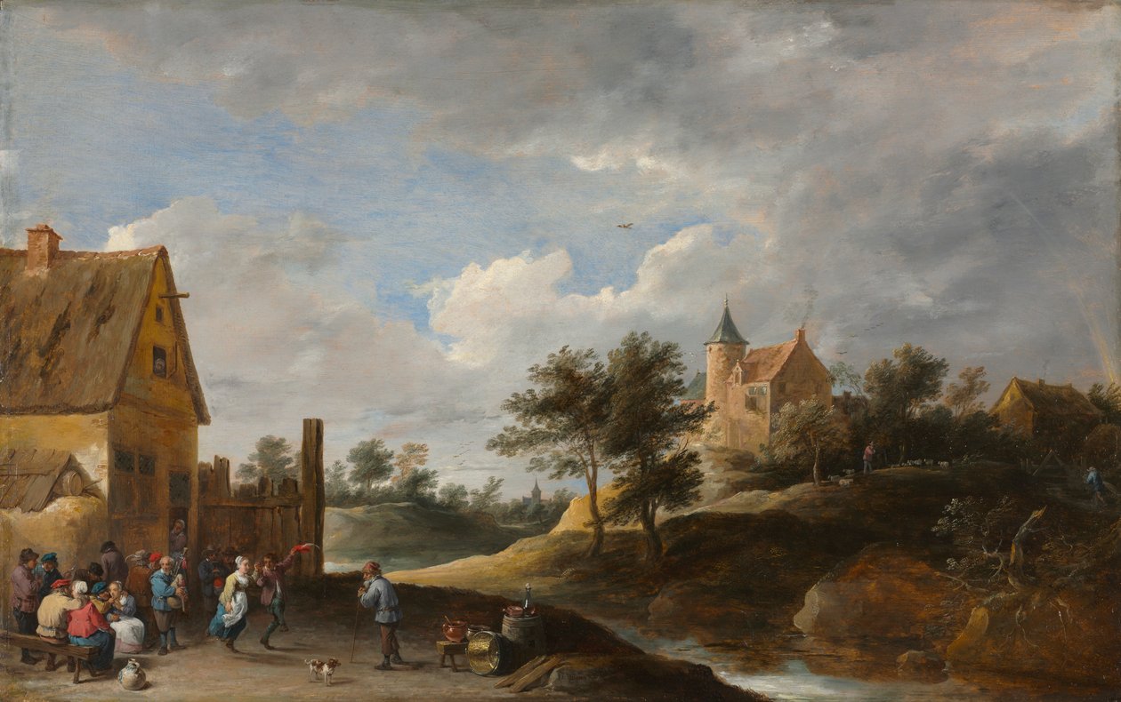 Paisagem com camponeses dançando, c. 1645-1650. de David Teniers the Elder