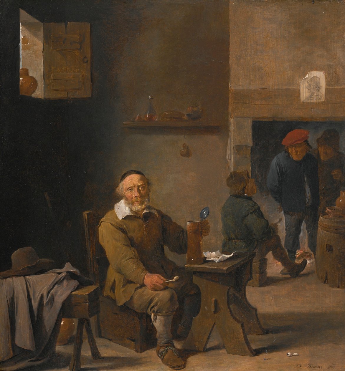 Um camponês numa estalagem de David Teniers the Younger
