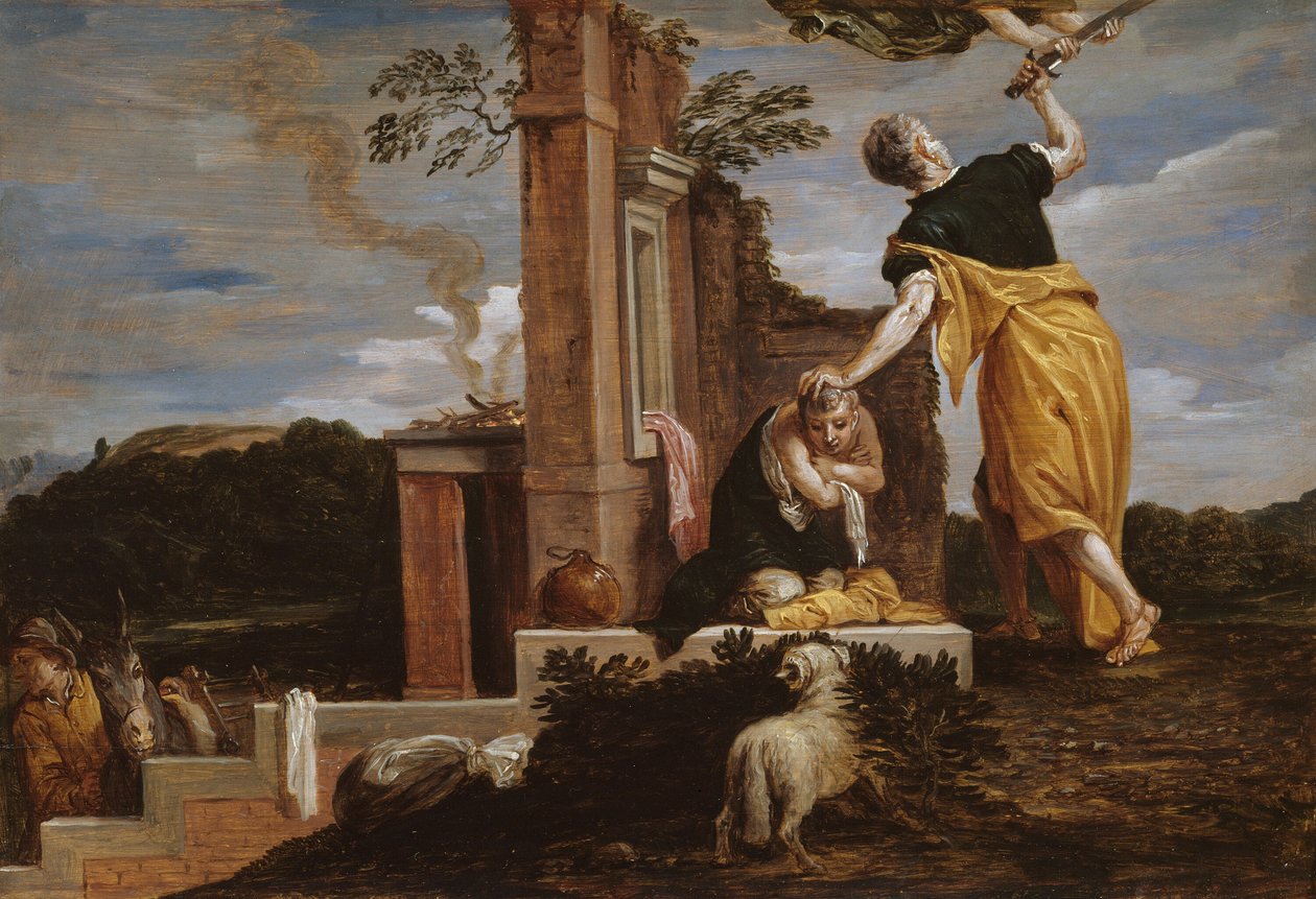 O sacrifício de Isaac por Abraão de David Teniers the Younger