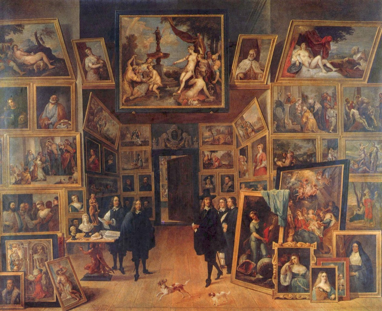 O arquiduque Leopoldo Guilherme de Habsburgo (1614-1662) na sua galeria de arte em Bruxelas de David Teniers the Younger
