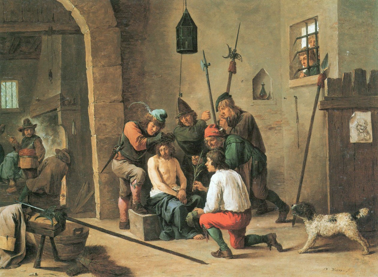 Holandês: A coroa de espinhos Homem das Dores de David Teniers the Younger