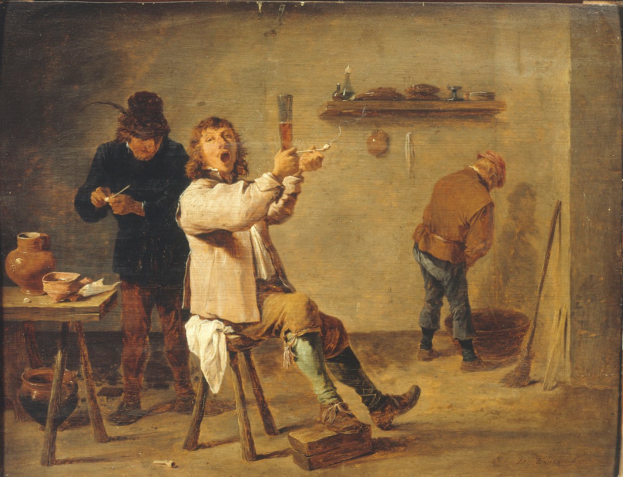 Francês:  La Chanson à boire Camponeses a beber numa taberna de David Teniers the Younger