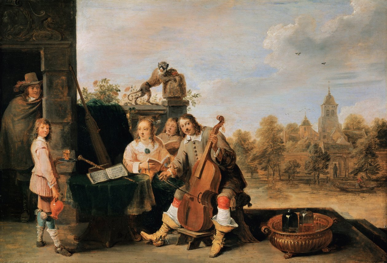Auto-retrato com a Família, c. 1645 de David Teniers the Younger