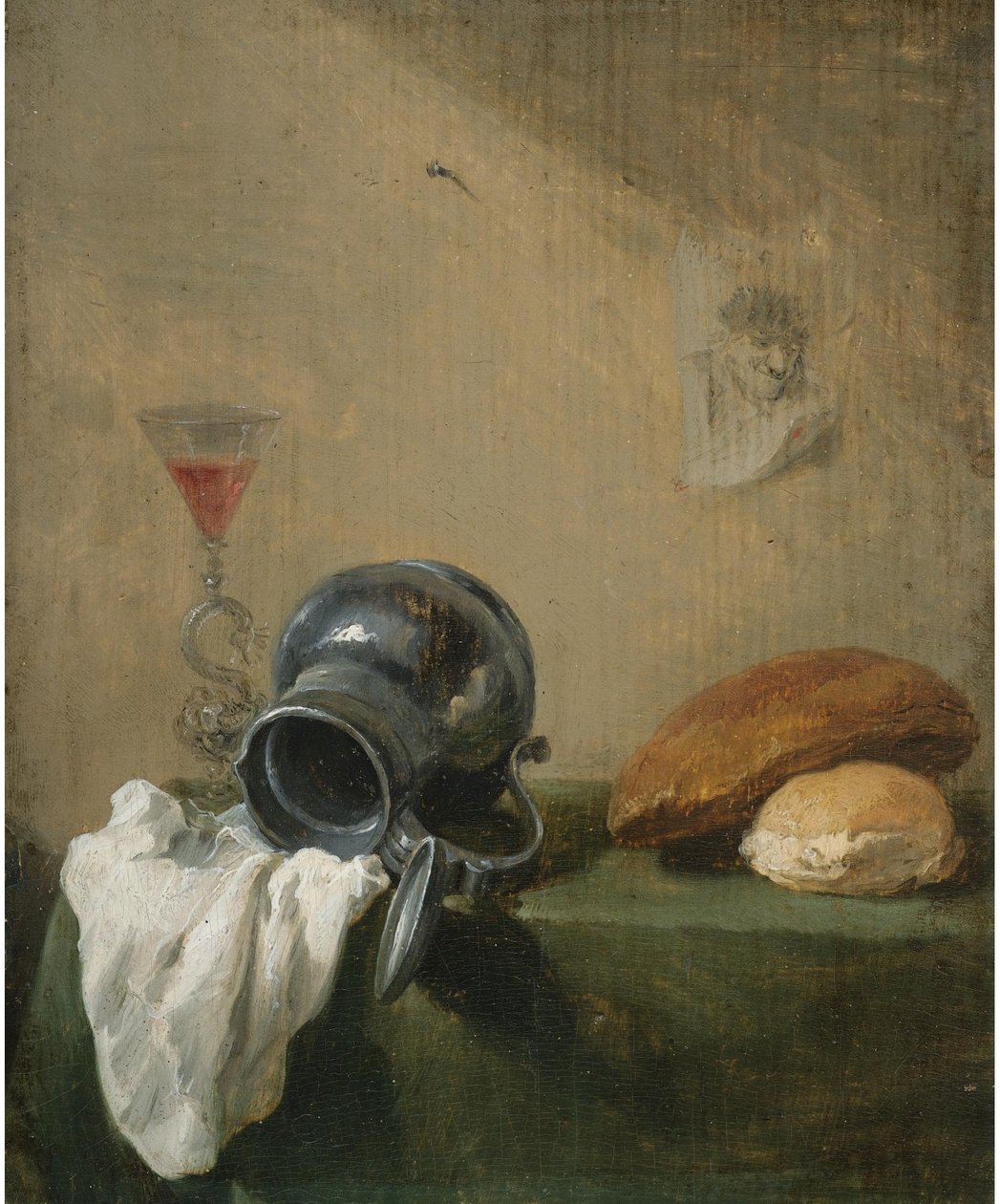 Natureza-morta com jarro virado de David Teniers the Younger