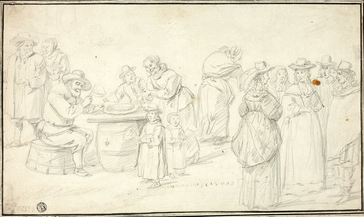Estudo para o Country Festival perto de Antuérpia de David Teniers the Younger