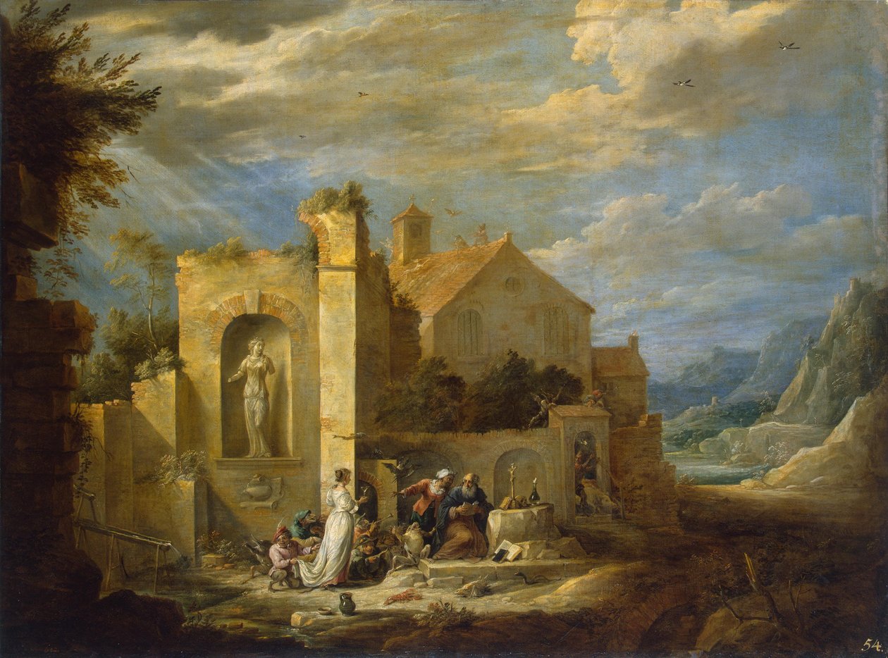 Tentação de Santo Antônio de David Teniers the Younger