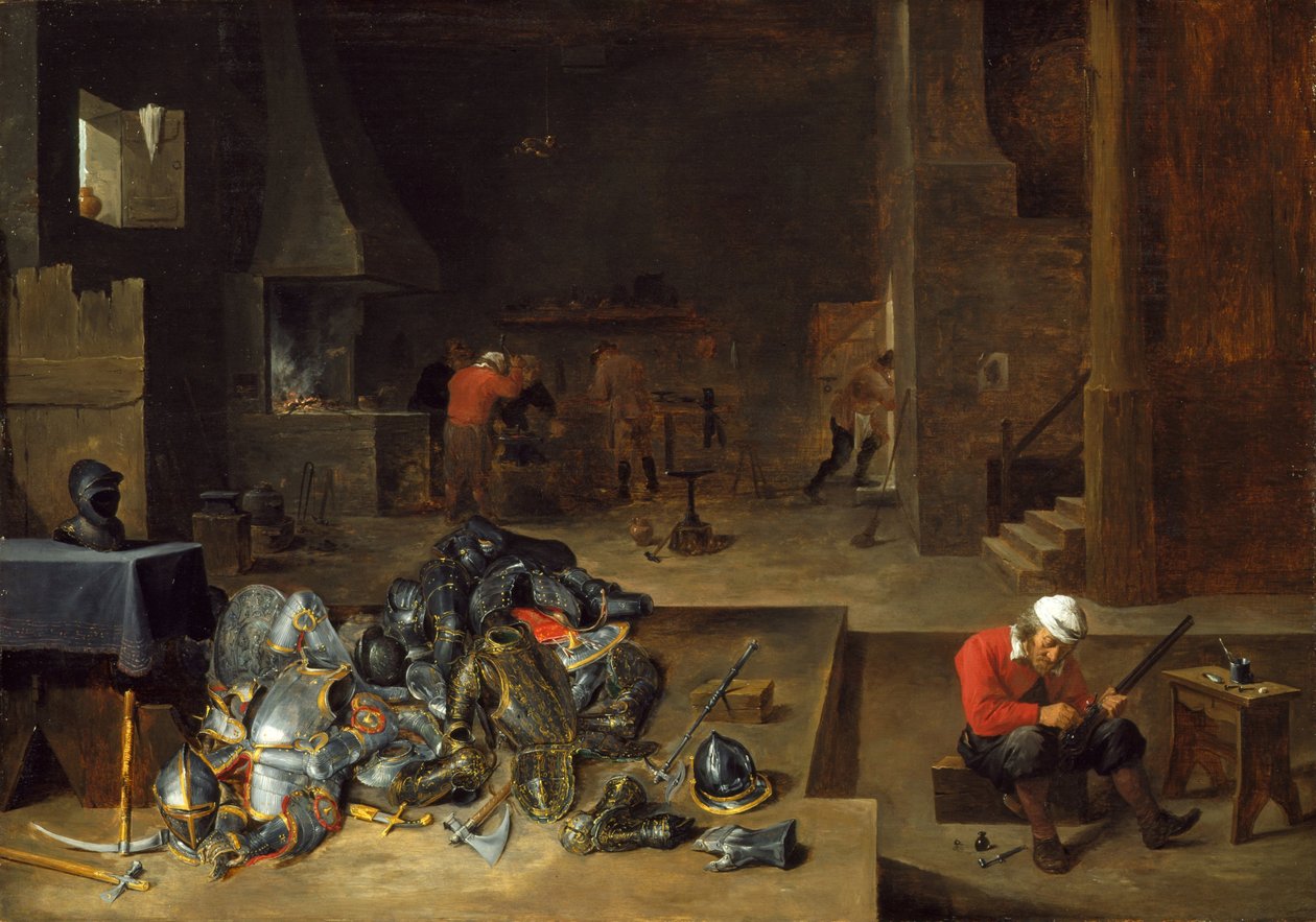A Loja de Armaduras de David Teniers the Younger
