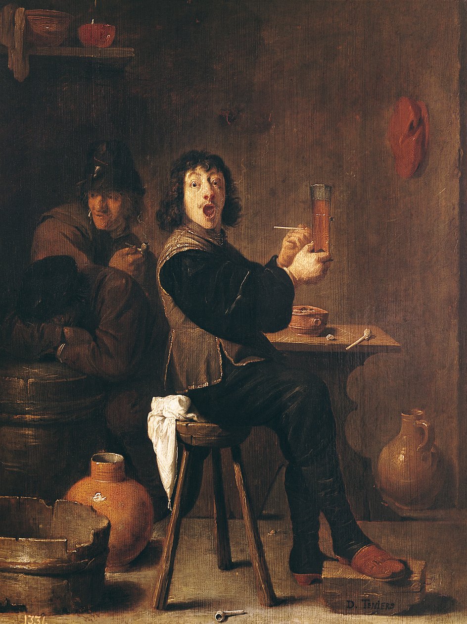 O soldado feliz de David Teniers the Younger