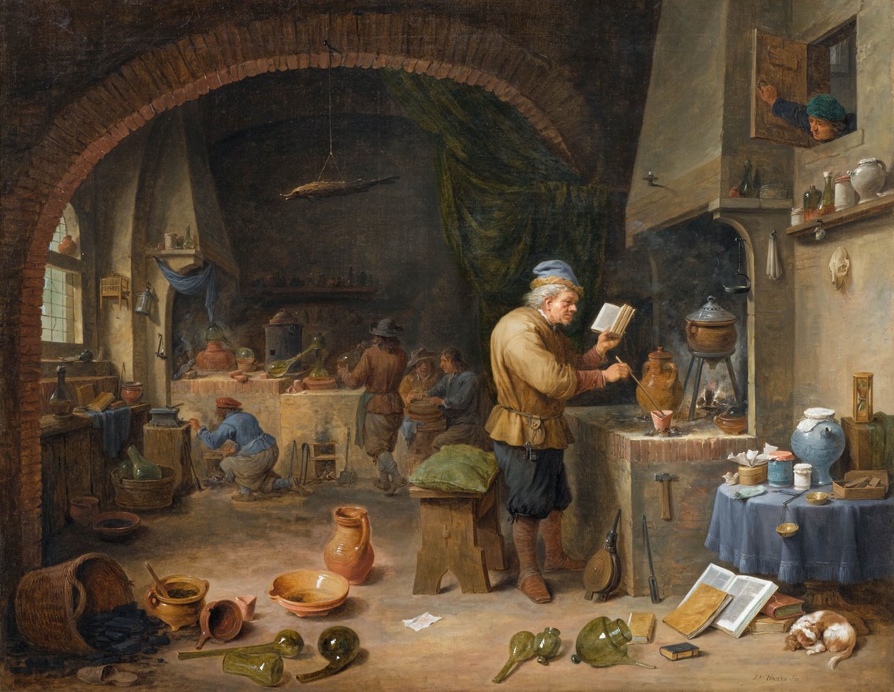 O alquimista de David Teniers the Younger