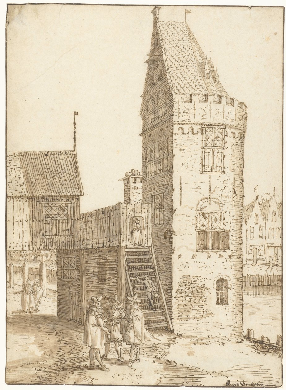 A torre Swijgh Utrecht em Amsterdã de David Vinckboons (I)