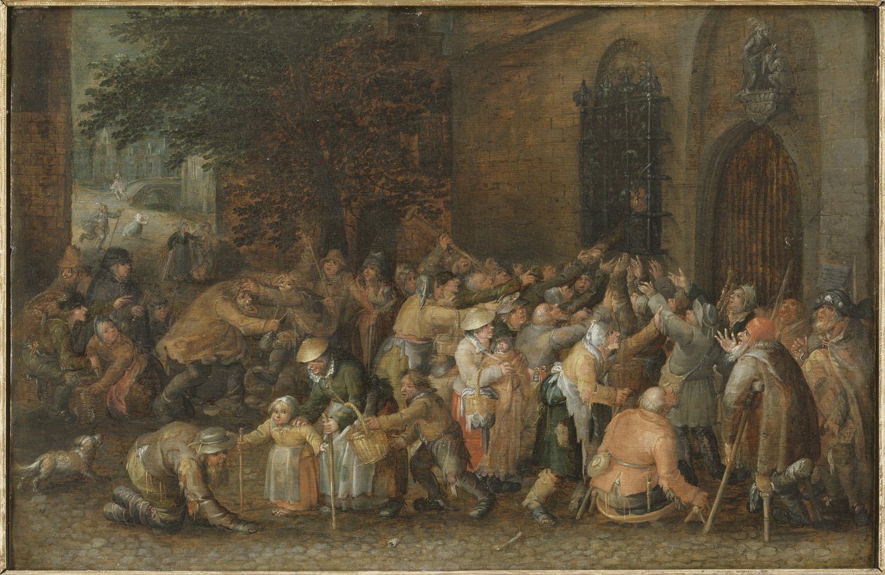 Distribuindo Alms, c.1610 de David Vinckeboons