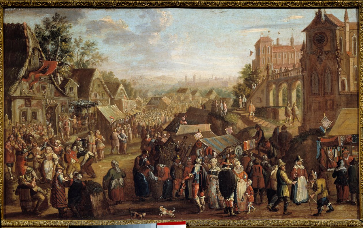 A Kermesse. Festa numa aldeia. Pintura por David Vinckboons (ou Vinckeboons ou Vinkeboons 1576-1629) de David Vinckeboons