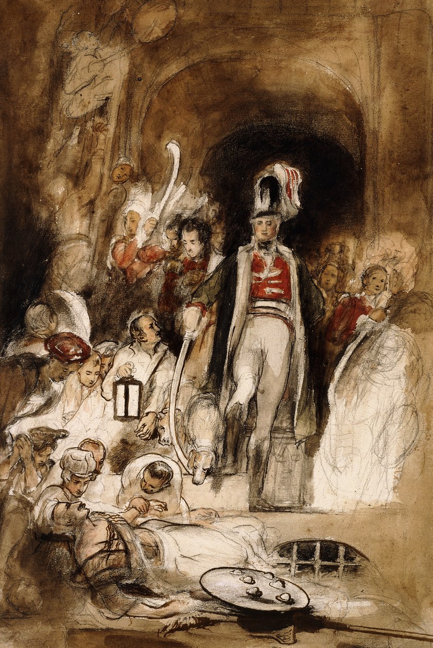 Um estudo para "Sir David Baird descobrindo o corpo de Tipu Sahib", 1838 de David Wilkie