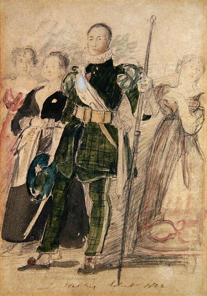 Um Arqueiro e um Grupo de Mulheres no Palácio de Holyrood durante a Visita do Rei de David Wilkie