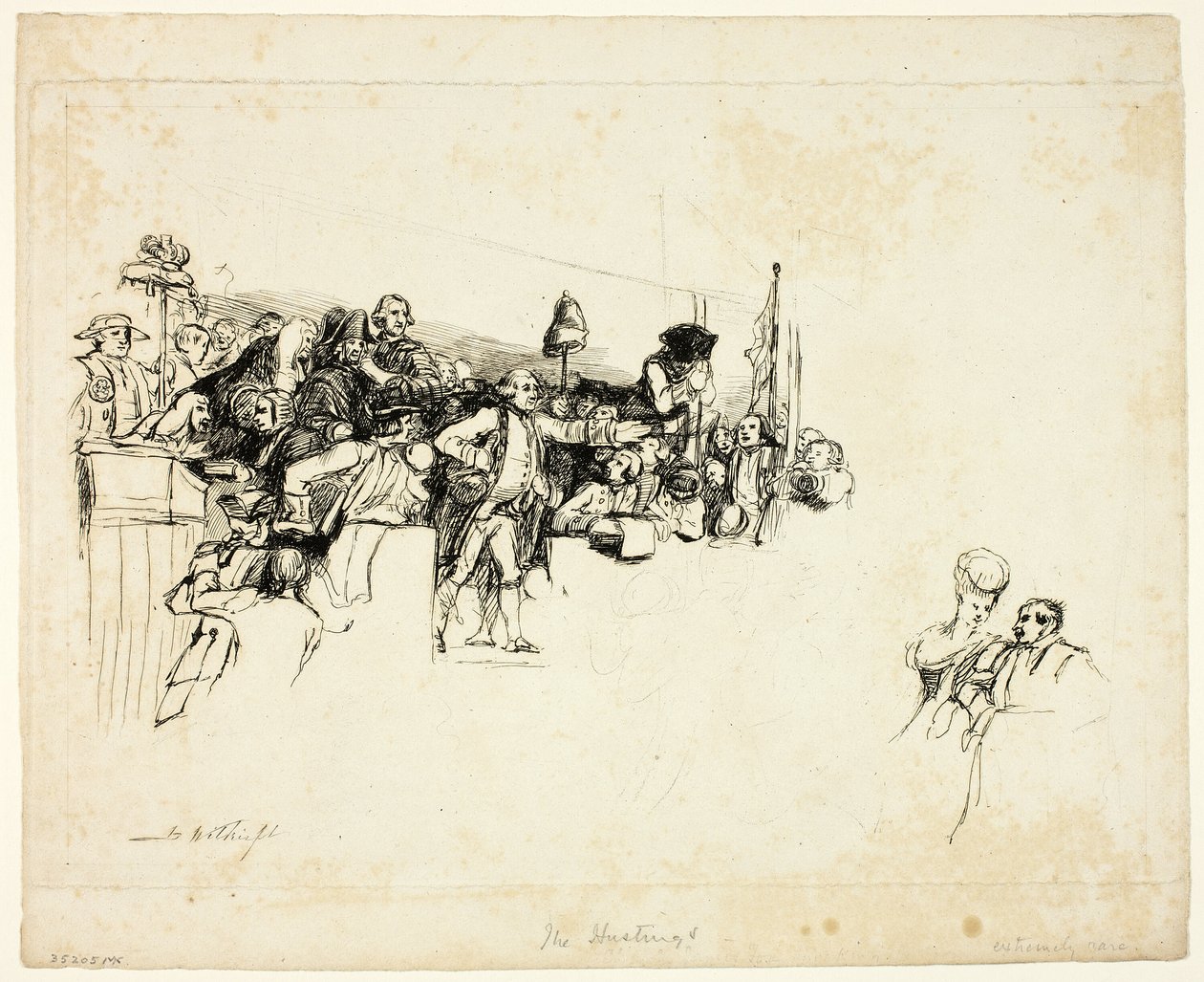 Charles James Fox nas audiências em Covent Garden de David Wilkie