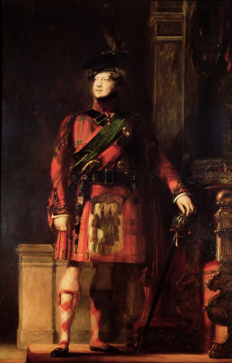 George IV (1762-1830) em Highland Dress, 1830 de David Wilkie