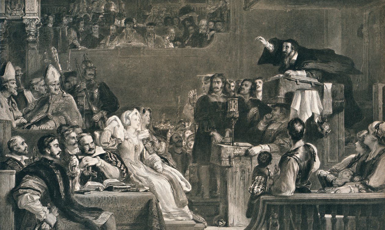 John Knox Pregando perante os Senhores da Congregação, 10 de junho de 1559, c1827, 1912 de David Wilkie