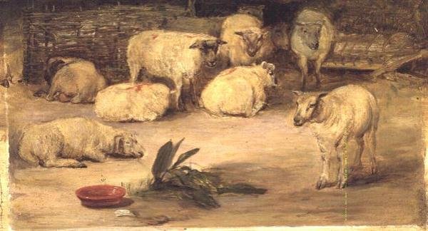 Dez Ovelhas em uma caneta de David Wilkie