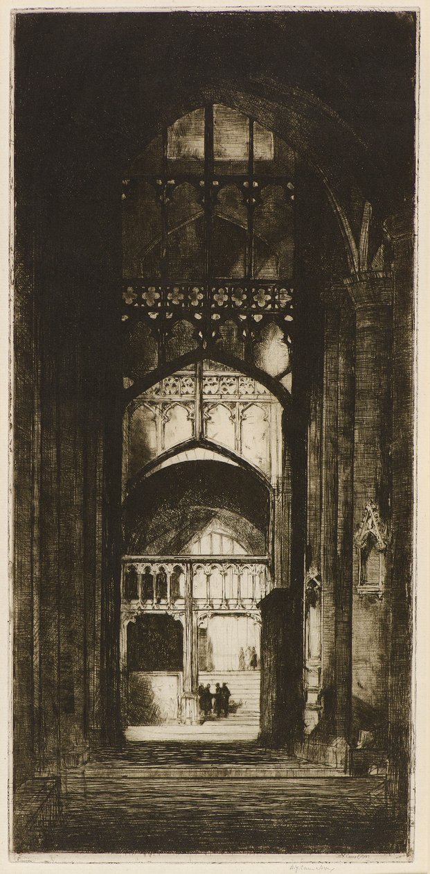 Catedral de Gloucester Interior (gravura) de David Young Cameron