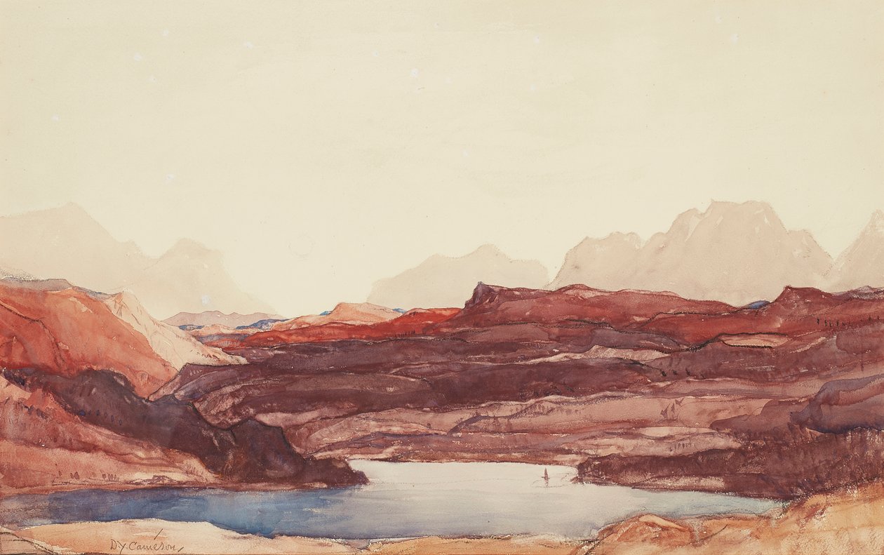 Nas Terras Altas (aquarela) de David Young Cameron